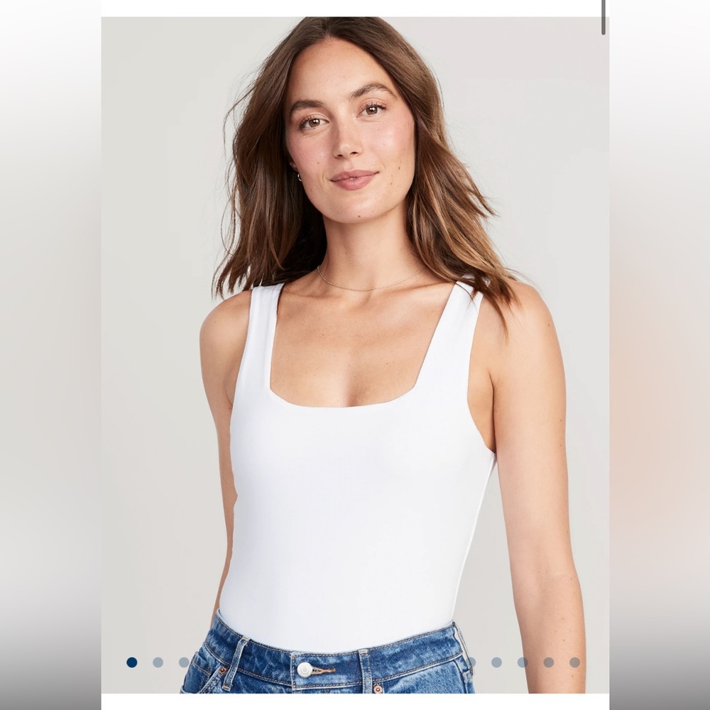 Old navy Sleeveless Square-Neck Bodysuit - white